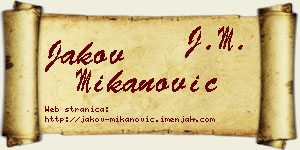 Jakov Mikanović vizit kartica